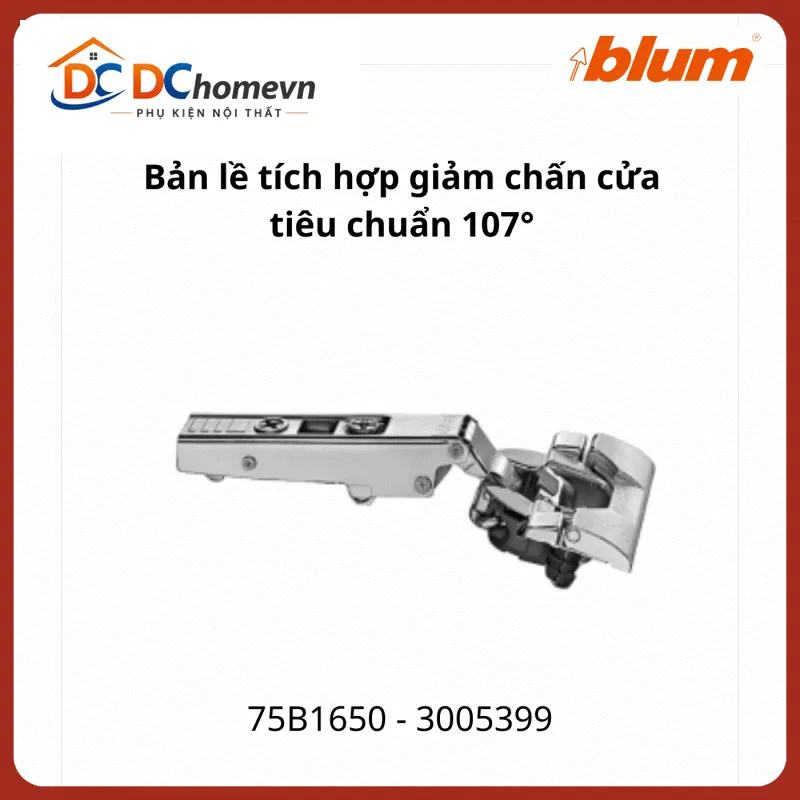 Bản lề tích hợp giảm chấn góc mở 107° 75B1650 3005399