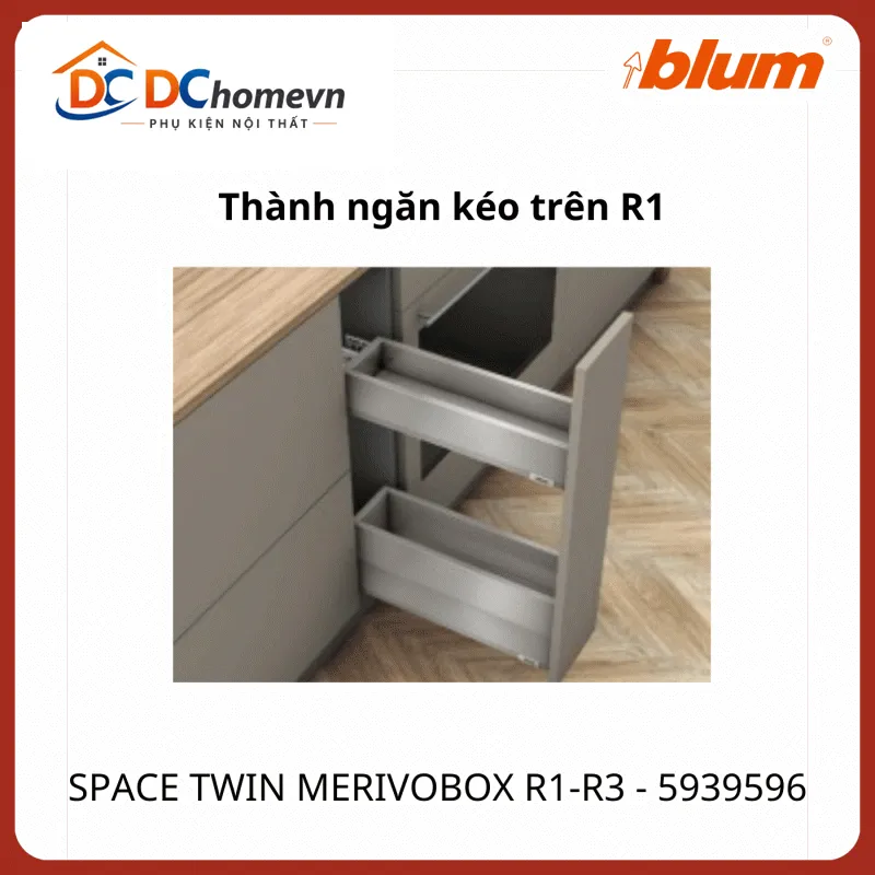 Gia vị Blum SPACE TWIN MERIVOBOX R1-R3,rộng 150-300mm,5939596, trắng