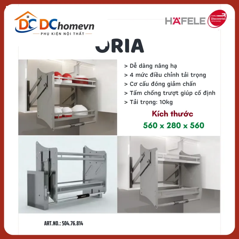 Kệ Chén Đĩa Nâng Hạ Oria 600mm Kosmo 504.76.814