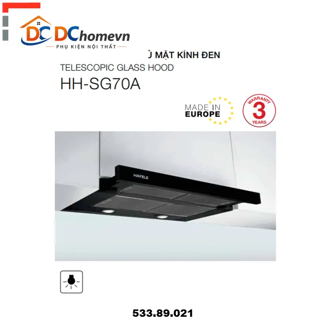 MÁY HÚT MÙI HAFELE HH-SG70A 533.89.021