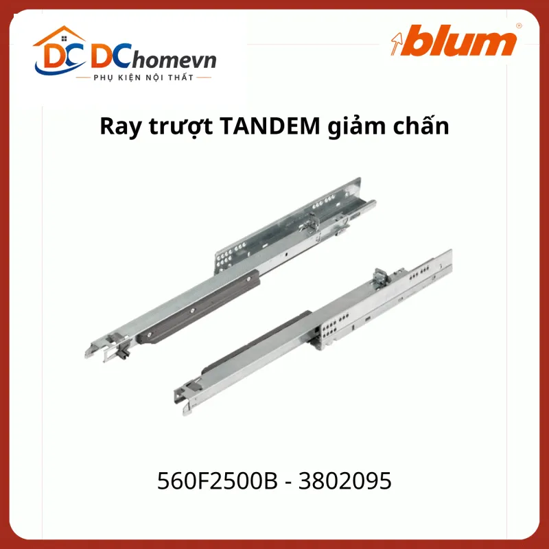Ray trượt Blum TANDEM giảm chấn 560F2500B 3802095 mở toan phan ray 30kg