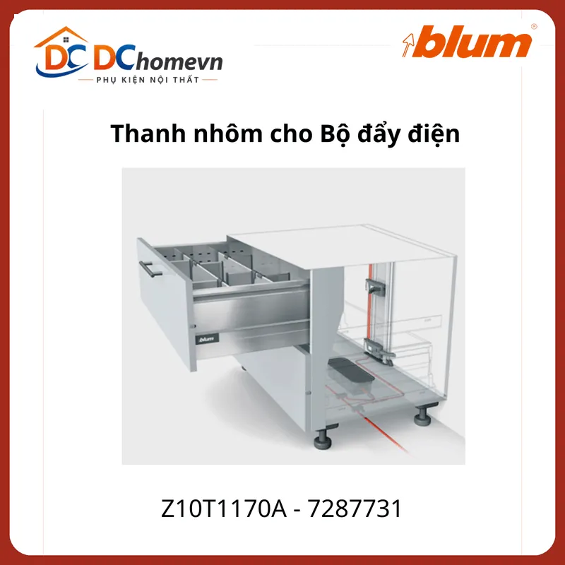 Thanh nhôm cho bộ điện Blum Z10T1170A 7287731