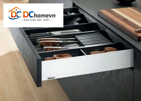 Trọn bộ ray hộp LEGRABOX M - Blum 40kg trắng
