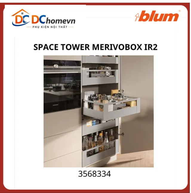 Tủ đồ khô Blum SPACE TOWER MERIVOBOX IR2, 3568334, xám nhạt