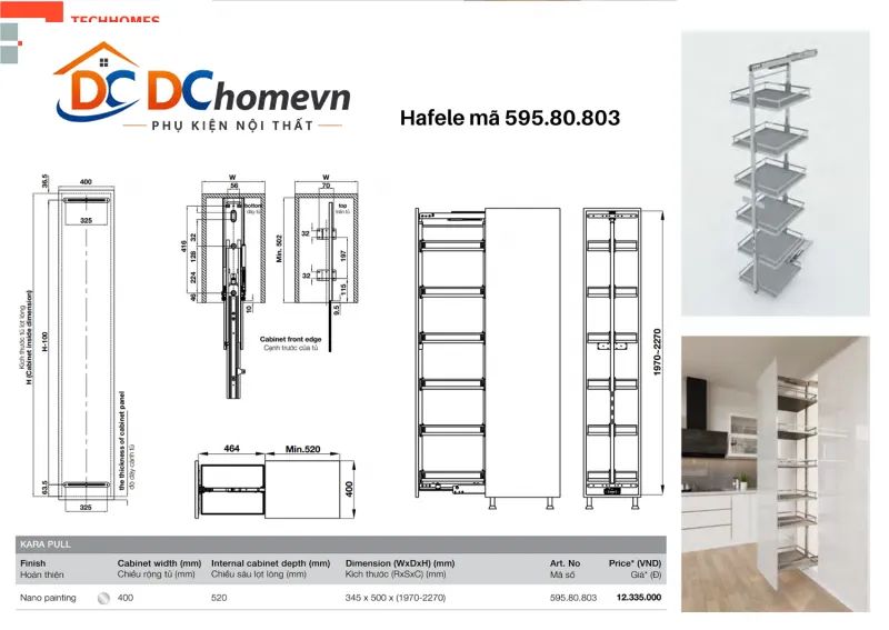 TỦ ĐỒ KHÔ HAFELE KOSMO KARA PULL 595.80.803