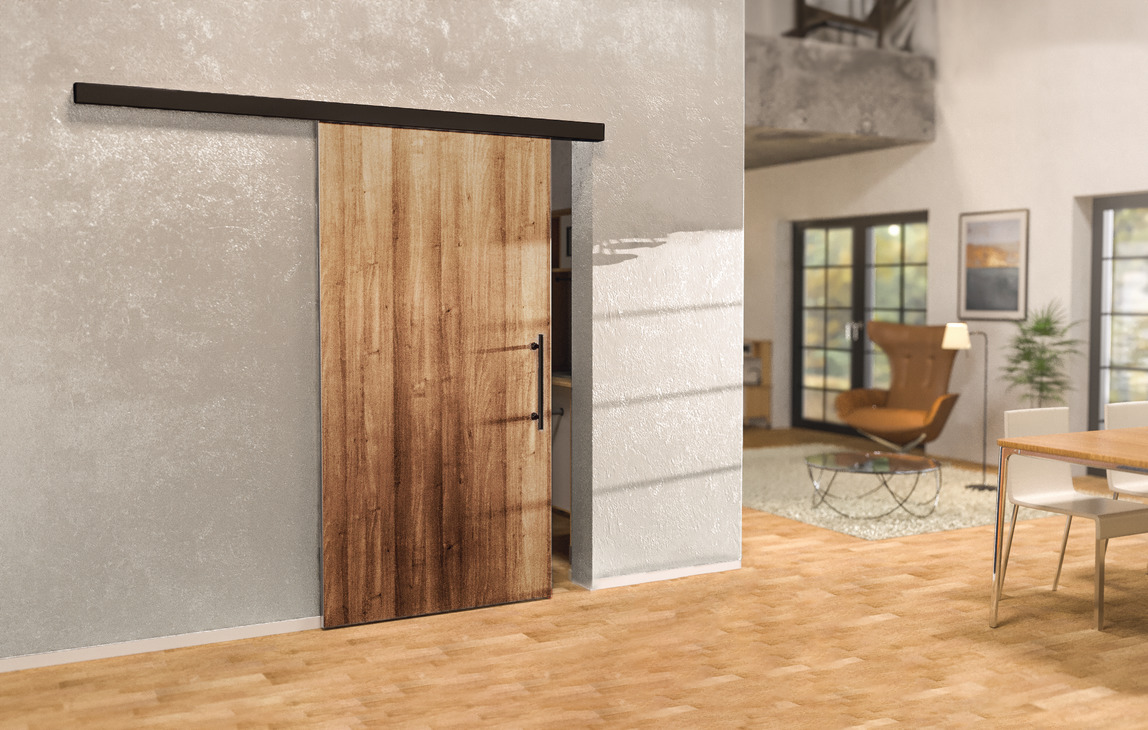 Ảnh sản phẩm – Bộ Phụ Kiện Cửa Trượt Hafele 120p 941.02.036, Không Giảm Chấn, 2 Mét